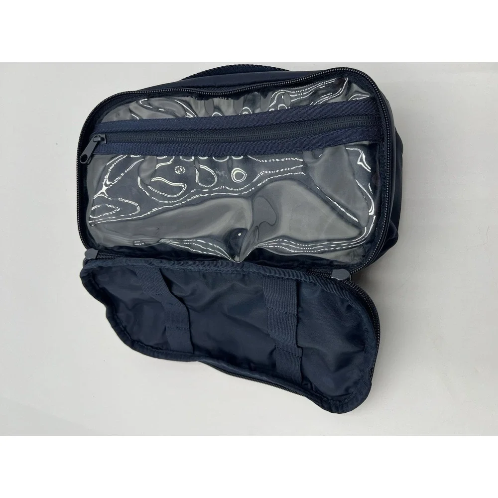 Lands' End Navy Toiletry Travel Bag Organizer Cosmetic Case Nylon